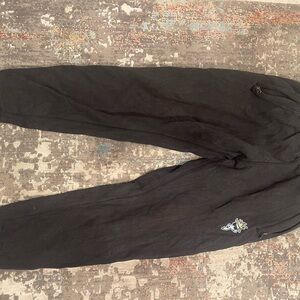 Kids Black Joggers with Embroidered Design